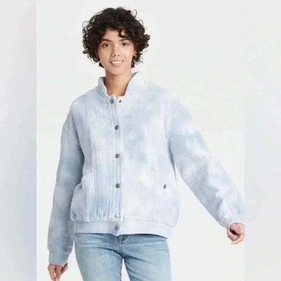 NWT Universal Thread Womens Blue Tie Dye Jacket - Picture 2 of 2